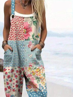. Retro Patchwork Overalls
